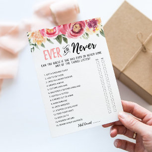 Tarjeta de juego de ducha de novia editable Ever o