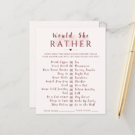 Tarjeta de juego de ducha de novia floral ¿Qué Pre