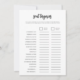 Tarjeta de juego de ducha de novia minimalista Sca