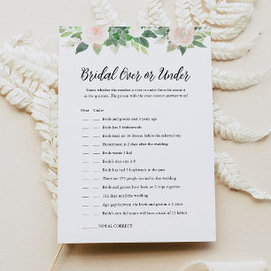 Tarjeta De Juego De Ducha De Novias O Bajo