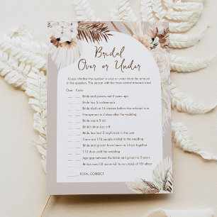 Tarjeta De Juego De Ducha De Novias O Bajo La Lice