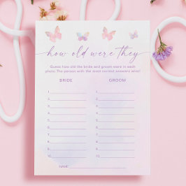 Tarjeta de juego de edad para adivinar la ducha de