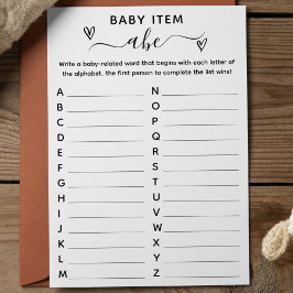 Tarjeta de juego de elementos de alfabeto de Baby 