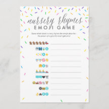 Tarjeta de juego de Emoji Baby Shower - Rhymes de
