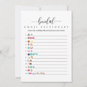 Tarjeta de juego de Emoji de ducha de novia