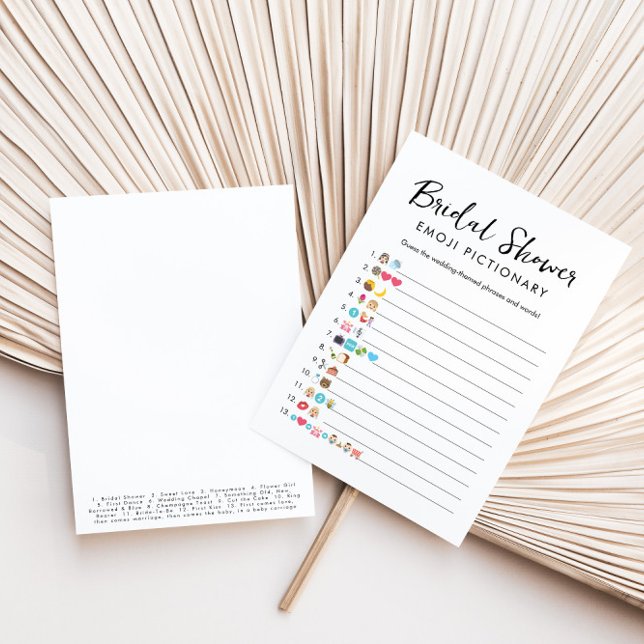 Tarjeta de juego de Emoji de ducha de novia (Subido por el creador)