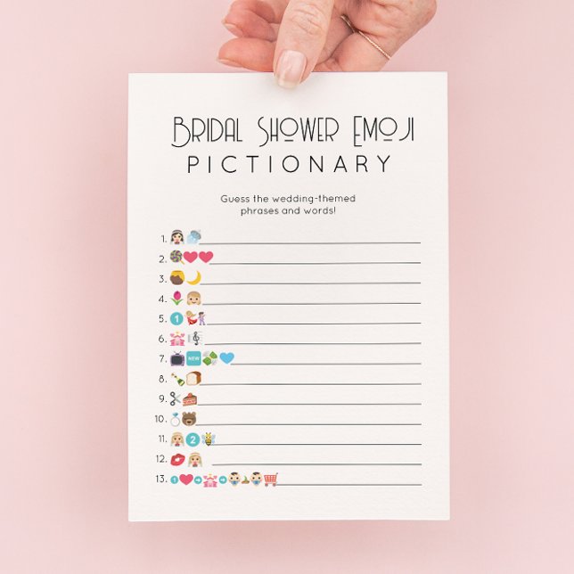 Tarjeta de juego de Emoji de ducha de novia (Subido por el creador)