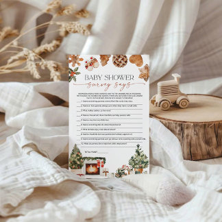 Tarjeta de juego de encuesta de baby shower de inv