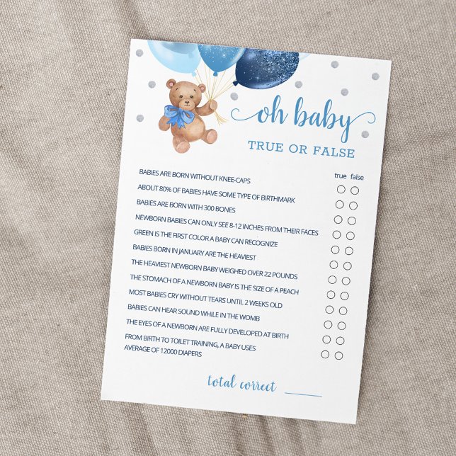 Tarjeta de juego de fiesta de baby shower de hecho (Subido por el creador)