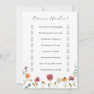 Tarjeta de juego de flores silvestres sobre o deba