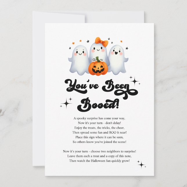 Tarjeta de juego de Halloween para vecinos 'Te han (Anverso)