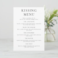 Tarjeta de juego de la actividad del menú del Boda