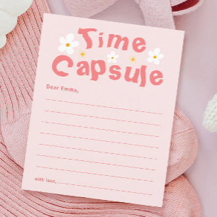 Tarjeta de juego de la cápsula del tiempo de fiest