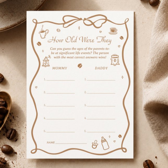 Tarjeta de juego de la ducha de café para bebé ¿Cu (Subido por el creador)