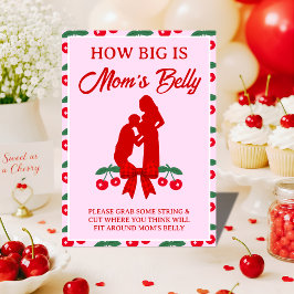 Tarjeta de juego de lazo de gingham rojo para baby