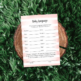 Tarjeta de juego de lenguaje para bebés rosado de