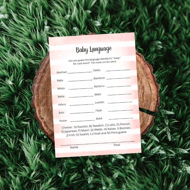 Tarjeta de juego de lenguaje para bebés rosado de  (Subido por el creador)