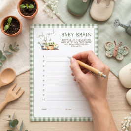 Tarjeta de juego de lluvia de ideas para baby show