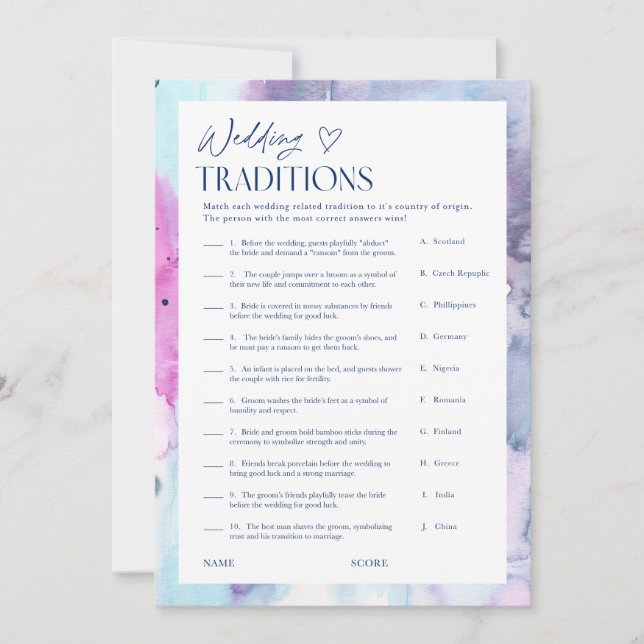 Tarjeta de juego de lluvia de ideas para boda soña (Anverso)