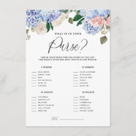 Tarjeta de juego de lo que llevas en el bolso de H