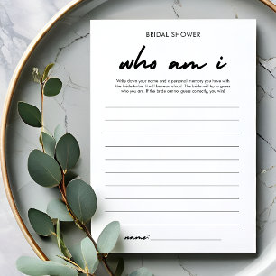 Tarjeta de juego de memoria de ducha de novia mode