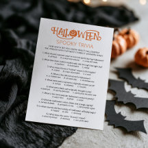 Tarjeta de juego de mesa de trivia de Halloween