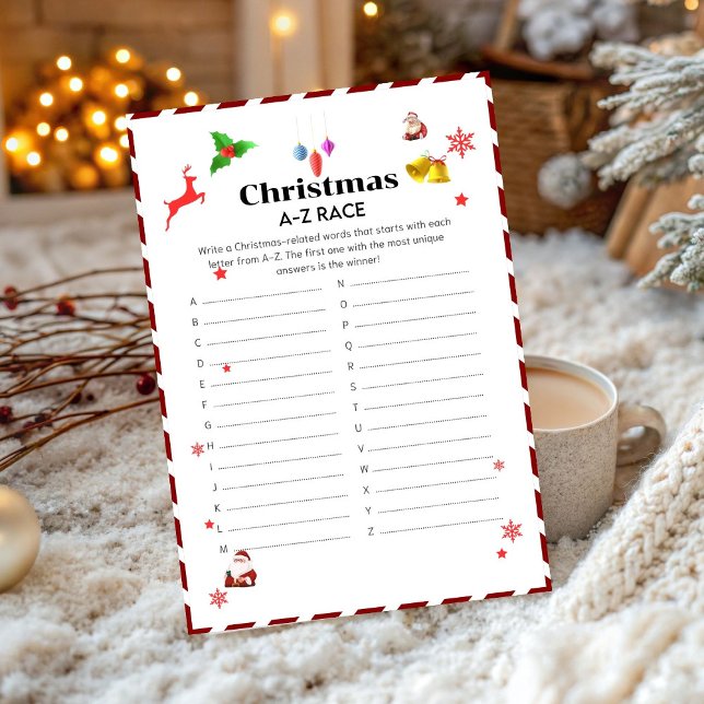 tarjeta de juego de Navidad con palabras de la A a (Subido por el creador)