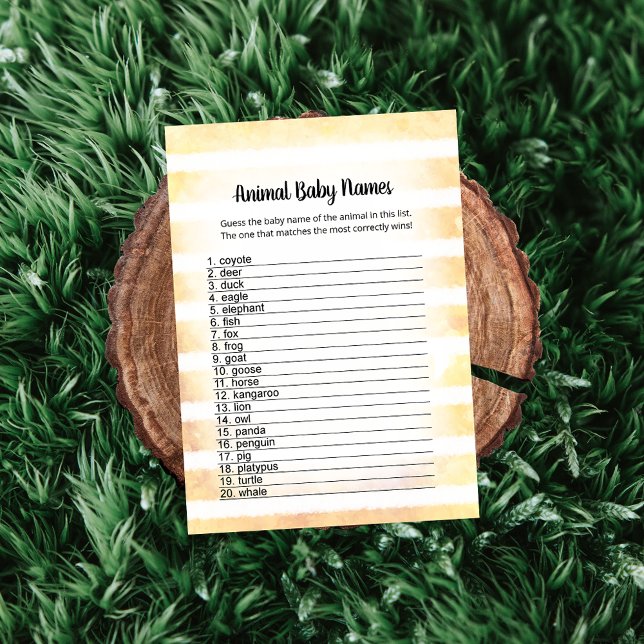 Tarjeta de juego de nombres de bebé de animales am (Subido por el creador)