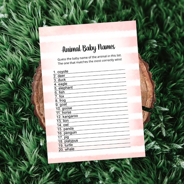 Tarjeta de juego de nombres de bebé de animales ro (Subido por el creador)
