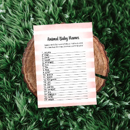 Tarjeta de juego de nombres de bebés animales Bunn