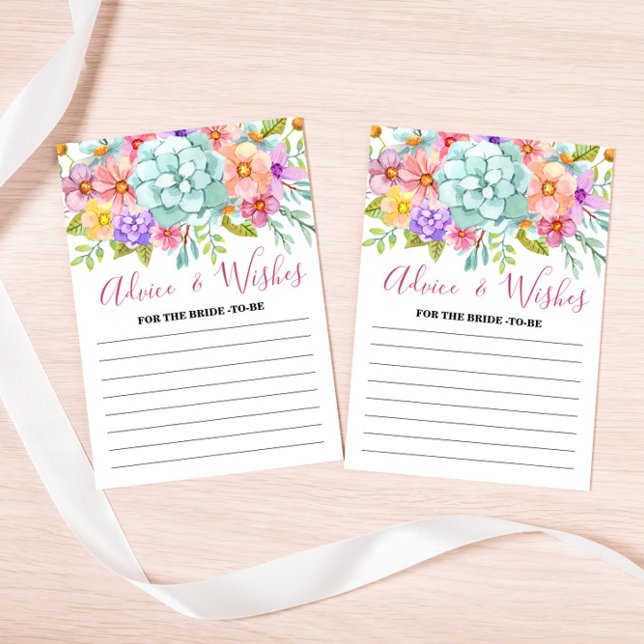 Tarjeta de juego de novias floridas con consejos y (Subido por el creador)
