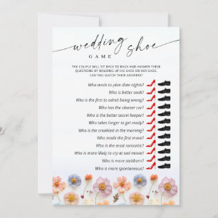 Tarjeta de juego de novias Pastel Pink Boho Wildfl