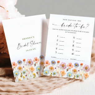 Tarjeta de juego de novias Pastel Pink Boho Wildfl