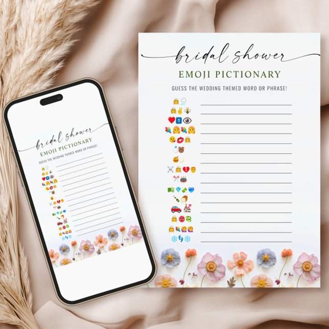 Tarjeta de juego de novias Pastel Pink Boho Wildfl (Subido por el creador)