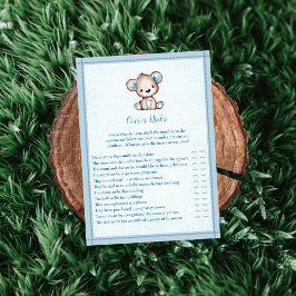 Tarjeta de juego de oso marrón más o menos complet