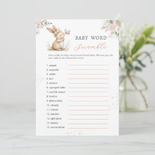 Tarjeta de juego de palabras desordenadas para bab