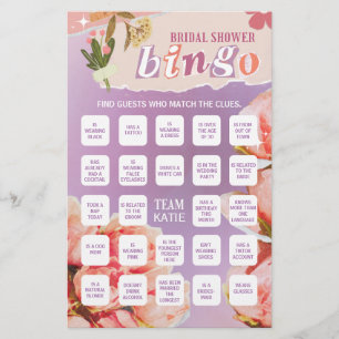Tarjeta de juego de papel de Bingo Shower