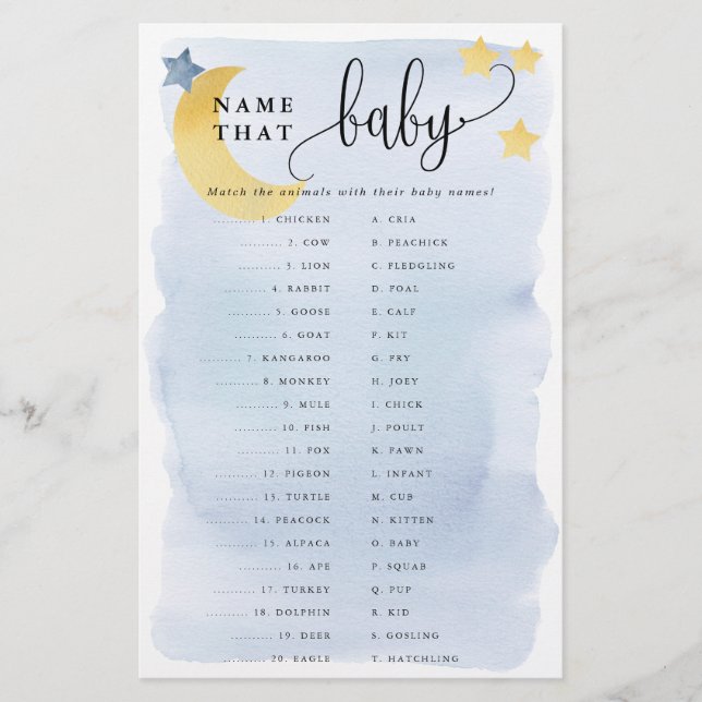 Tarjeta de juego de papel de juego sobre la luna - (Frente)