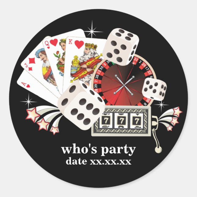 Tarjeta de juego de póquer, casino, pegatinas fies (Anverso)