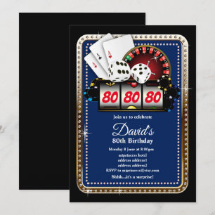 Tarjeta de juego de póquer, invitación al fiesta d