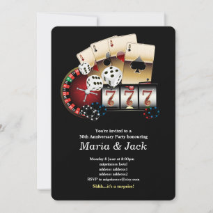 Tarjeta de juego de póquer, invitación al fiesta d