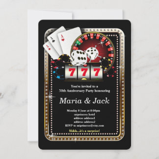 Tarjeta de juego de póquer, invitación al fiesta d