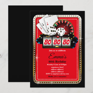 Tarjeta de juego de póquer, invitación al fiesta d