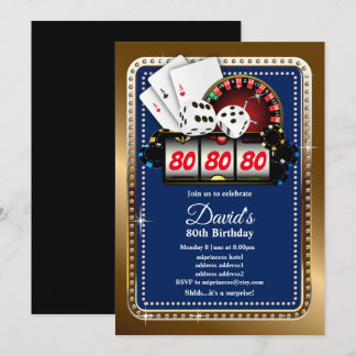 Tarjeta de juego de póquer, invitación al fiesta d