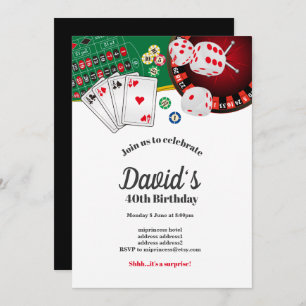 Tarjeta de juego de póquer, invitación al fiesta d