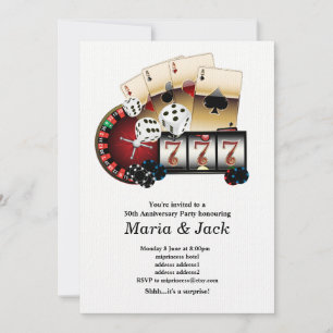 Tarjeta de juego de póquer, invitación al fiesta d