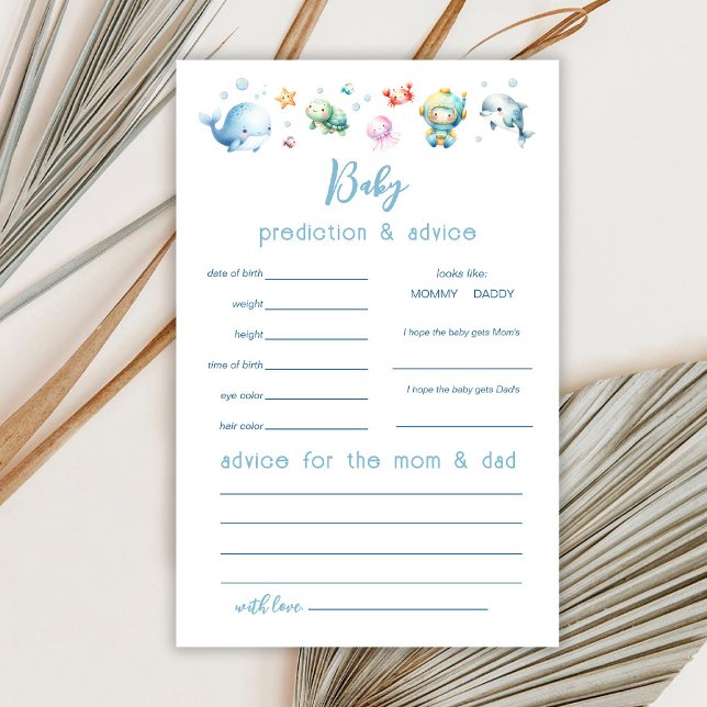 Tarjeta de juego de predicción y consejo adorable  (Subido por el creador)