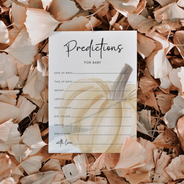Tarjeta de juego de predicciones de Baby Shower de (Subido por el creador)