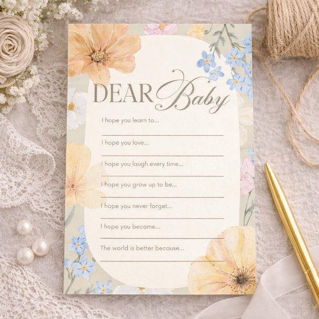 Tarjeta de Juego de Predicciones de Bebé Floral, B (Subido por el creador)