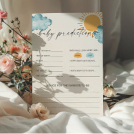 Tarjeta de juego de predicciones de bebé para baby